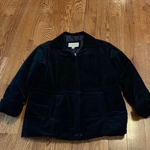 Talbots medium black velvet coat